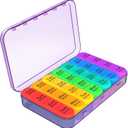 Odaro Extra Large Weekly Pill Organizer 2 Times A Day, Pill Box 7 Day Am Pm to Hold Daily Medicine Vitamin and Supplements - Purple