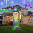 [2026 New] 5FT Huge Clown Inflatable, Mardi Gras Inflatable Decoration Decorations, Build-in LED Lights,Mardi Gras Blow up Outdoor Yard Decorations for Party, Indoor Home Celebration Garden Lawn
