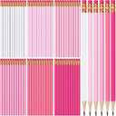 TecUnite 32 Pcs HB Pencils #2 Unsharpened Wood Cased Pencils with Eraser Hexagonal Pencil Cute Graphite No 2 Pen for Adults Gifts Exam School Office Sketching Learning(Pink Series, White)