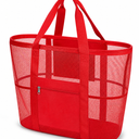 Large Mesh Beach Tote 2 Pack, Red
