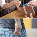 TopMade for MagSafe Wallet Stand with Money Clip, Works with Apple Find My, Magnetic Wallet for iPhone 17/16/15/14/13/12 Series, for iPhone Wallet with Finder Tracker, Brown(Gray Elastic Band)