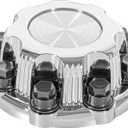 Chrome Wheel 8 Lug Chevy Center Caps Compatible with Select 16 Inch Van & Truck Rim Wheels - Replacement 15039489, 15039488, 9597169, 9597170 Rim Hub Cover, Set of 1, Silver