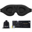 MZOO Luxury Sleep Eye Mask for Side Sleeper Men Women, Zero Eye Pressure 3D Sleeping Mask, Light Blocking Patented Design Night Blindfold, Soft Eye Shade Cover for Travel, Black