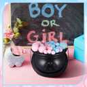 62 Pcs Halloween Gender Reveal Party Decoration a Baby Is Brewing Bubbling Cauldron Set Party Centerpiece 1 Crucible with Cotton 60 Blue Pink Balls Decor