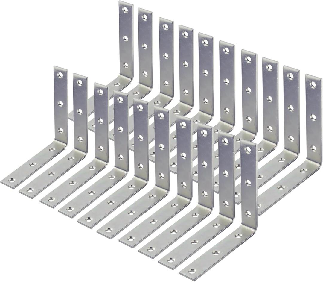 4" inch Heavy Duty Corner Brace Angle Repair Bracket w/ Screws (Pack of 20)