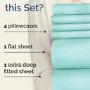Extra Deep Queen Sheet Set - 6 Piece Breathable and Cooling Sheets - Hotel Luxury Bedding for Women, Men, Kids & Teens - Easy Secure Fit - Soft, Wrinkle Free and Comfy - Extra Deep Pockets - Spa Blue