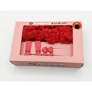 Headband And Clip Set, Red 