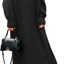 Saodimallsu Womens Oversized Sweater Dress Mock Neck Long Sleeve Casual Warm Chunky Knit Fall Winter Maxi Dresses (Small, Black)