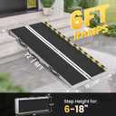 6 Feet Portable Wheelchair Ramp, 600 LBS Capacity Folding Aluminum Threshold Ramp with Anti-Slip Surface, Mobility Access Handicap Ramp for Home Steps, Doorway, Stairs, Doorways, Scooter