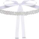 Bridal Rhinestone Wedding Waist Belt for Women Sparkly Belt Wedding Satin Sash for Special Occasion