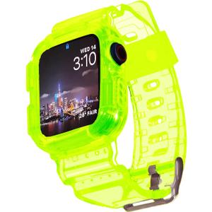 Blingbrione Clear Band Compatible Apple Watch Women 38mm 40mm 41mm 42mm 44mm 45mm 46mm Men,Transparent Jelly Soprt Strap with Cover Case Protector for iWatch Series 11 10 9 8 7 6 5 4 3 2 1 SE Blue Pink White Green