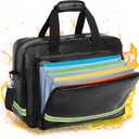 Fireproof Document Bag with Accordion File Organizer, Fireproof Document Safe Storage, Fits up to 15.6" Laptop, Suitable for Legal Files and Valuables, Black