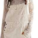HOTIAN Corduroy Overalls for Women Shorts Jumpsuit Fall Casual Loose Fit Adjustable Rompers Bib Shortalls Outfits (XL)