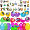24PCS Filled Easter Eggs with Funny Mini Character Figures, Italian Brainrot Style Collectible Set, Novelty Surprise Capsules for Party Decor and Seasonal Events