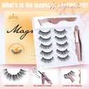 Magnetic Eyelashes with Eyeliner Natural Look Magnetic Lashes with Applicator No Glue Needed Cat Eye Lash Wispy Magnet Lash 5 Pairs with Magnet Eyeliner