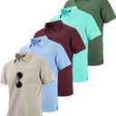 SCODI 5 Pack Mens Pocket Polo Shirts Short Sleeve Multipack Golf Shirt for Men Moisture Wicking Casual Athletic Work T-Shirts (X-Large)