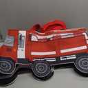 Kids Fire Truck Costume with Siren and Fire Lights, Funny Truck Costume Onesie with Helmet for Boys and Girls (5-7Y)