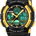 ATIMO LED Multi Function Waterproof Watch for Kids - Kids Gifts (yellow)