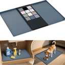 URMONA Waterproof Silicone Under Sink Mat 31'' x 22'' Shelf Liner for Kitchen and Bathroom, Cabinet and Counter Protector, Storage and Organizers, Litter Mat, Pet Cat Puppy Essentials(Dark Grey)