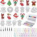 Gueevin 102 Pcs Magic Foam Texture Painting Kit Gifts 36 Pcs 3D Foam Texture Paper Puffy Paint 24 Colors Markers 6 Water Brush 36 Bead Chains for Drawing Holiday DIY Craft Party Supplies(Assorted)