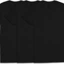Fruit of the Loom Men's Crew Tee Undershirts, Moisture Wicking & Tag Free, (Large, Black - 3 Pack)