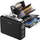 COLCASE Fireproof Document Box, Ultra Hard Case All-Around Fireproof Box with TSA Lock Aluminum Frame Zipperless Hard-Shell Safe for Documents Valuables Passports Black (15.5" x 11.5" x 4.8")