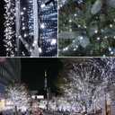 6 Pack 600 LED Solar String Lights for Outside, Solar Christmas Lights Outdoor with 8 Lighting Modes, Waterproof Green Wire Solar Powered Tree Light for Xmas Party Yard Garden Decorations (Cool White)