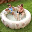 SLOOSH Inflatable Swimming Pool,5.5ft x 20 Inch Full-Sized Blow Up Durable Thickened Luxury Above Ground Family Pool with Comfortable Backrest for Summer Water Party Backyard Garden Lawn,Blue