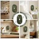 4 Pcs Oval Light Switch Cover Decorative Single Toggle Wall Plate Dark Wood Grain Design Oval Light Switch Cover Plate for Bedroom Kitchen Home Decoration (Classic,Green)