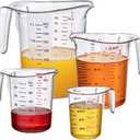 Amazing Abby - Melissa - Unbreakable Plastic Measuring Cups (4-Piece Set), Food-Grade Measuring Jugs, 1/2/4/8-Cup Capacity, Stackable and Dishwasher-Safe, Great for Oil, Vinegar, Flour, More