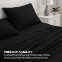 Pure Bedding Bed Sheets - Full Sheet Set [4-Piece, Black] - Hotel Luxury 1800 Brushed Microfiber - Soft and Breathable - Deep Pocket Fitted Sheet, Flat Sheet, Pillow Cases