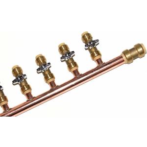 PEX Manifold with 8 Branches, 3/4 Inch Male to 1/2 Inch Push-Fit Ball Valve, Open End
