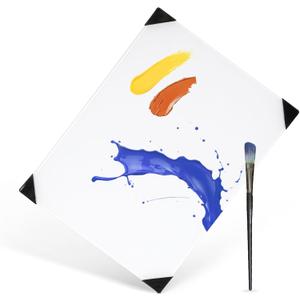 Glass Palette for Oil Painting 16 x 12 Inches, Paint Mixing Palette for Acrylic Painting, Ultra White, Painting Supplies for Use with All Art Media, Artists, Adults, Kids - Pack of 1