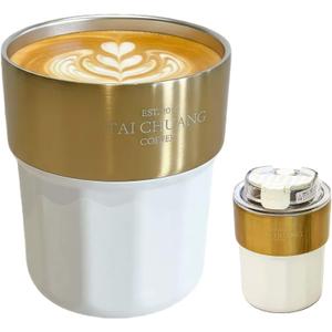 Travel coffee cupsPersonalized 12oz Travel Artistry Iced Coffee Cups with Lids - Perfect for Outdoor Parties & Office, 8h Heat Preservation, Lovely Birthday Present for Friends & ColleaguesWhite