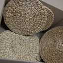 6 Pack Woven Placemats, Round Wicker Placemats, Rattan Place mats, Natural Hand-Woven Water Hyacinth Table Mats, Braided Straw Table Mats for Dining Table (13.8 inch), 13.8 inch Set of 6