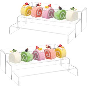 Yieach Large Clear Acrylic Risers Display Stands,6 Pcs Rectangular Display Risers for Funko Pop,Figures,Food,Showcase Collectibles Display Shelf,Retail Desktop Risers Display Stand and Decoration