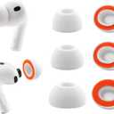 Replacement Memory Foam Ear Tips for AirPods Pro 3 Silicone Shield, Ultimate Comfort, 3 Pairs (White, Assorted S/M/L)