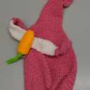 Abbylike 1 Set Easter Bunny Porch Goose Outfit Knitted Rabbit Yard Goose Costume Clothes with Carrot Fits Large 23'' H Cement for Easter Day Outdoor Patio Garden Lawn Pathway Statue Decor