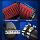 KAX 10554 3" Cold Air Intake Kit with Heat Shield Fit for Jeep Wrangler 3.8L 2007 2008 2009 2010 2011, Shield for Optimized Airflow, Red, 77-1553KP