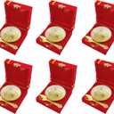 NOBILITY Bowl Spoon Set Gold and Silver Plated with Velvet Box Dry Fruit Dessert Serving Sets Friends Family Home Decorative Corporate Diwali Gifts Wedding Return Gift Items 6 Sets