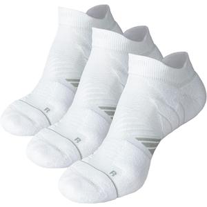 Hylaea No Show Running Athletic Anti-Blister Wicking Coolmax Socks, Seamless Anti-odor (Medium, 3 Pairs White Style 2)