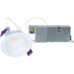 HALO LCR2 2 in. Soft White Selectable CCT Integrated LED Recessed Light with Surface Mount White Trim Retrofit Module