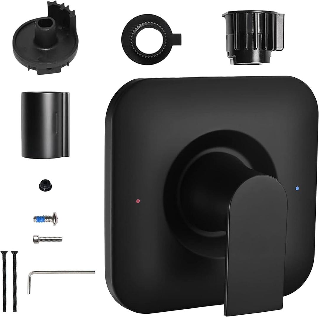 T2471BL Matte Black Shower Handle Compatible with Moen Genta LX Posi-Temp Valve Trim Kit, Fit for Moen 2510/2520/2570/2580/2590 Pressure Balanced Valves, Non-Corrosion