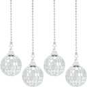 4pcs Disco Ball Ceiling Fan Pull Chain Extender Decorative Fan Pendant 14 Inch Fan Danglers Ball Party Decor Pulls Ornaments Chain Extender with Connector for Ceiling Light Fan Lamp