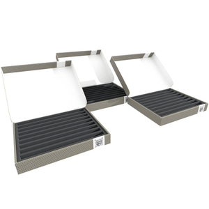 FELDHERR STORAGE BOX FSLB040 FOR MODEL RAILWAY LOCOMOTIVES, WAGONS AND VEHICLES - 9 SLOTS FOR N GAUGE VERTICAL