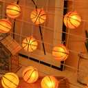 Yayfazy Basketball Decorations String Lights, Battery Operated 5ft 10LED Sports Party Room Decor, Basketball Ornaments for Christmas Tree, Gifts for Kids, Boys, Grandson (Large)