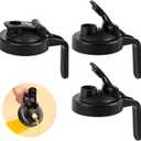 3 Pack Wide Mouth Mason Jar Lids, Mason Jar Pour Spout Lid with Silicone Seal Gasket Pour Spout, Leak Proof Mason Jar Pitcher Lid, Easy Pour Spout and Flip Cap