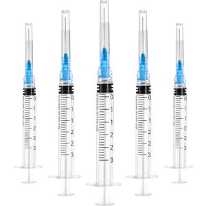 100 Pack 3ml Syringes with Needle 25Ga 1 Inch,Disposable Luer Lock Syringe for Liquids Dispensing,Scientific Labs