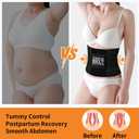 AMZBOSS Waist Trainer for Women Postpartum Belly Band Tummy Control Shapewear Faja Body Shaper Waist Cincher Triple Wrap (Black)