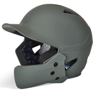 CHAMPRO HX Gamer Plus Batting Helmet with Reversible Jaw Guard (Medium, Graphite)